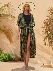 Túnica de praia Kaftan feminino, maiô encobrir, pareo sarong, moda praia, N1225