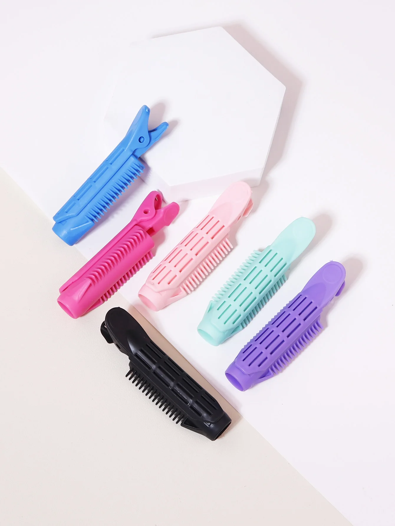 

6pcs multi roll nylon air lazy fluffy curly hair clips with fixed bangs and fluffy styling clips Special for real hair wigs