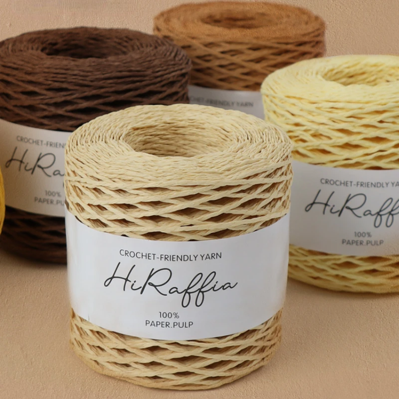 

150M/Ball Raffia Straw Yarn Kintting Paper Straw Thread for Crocheting Hat Fancy Flower Packing Summer Handmade Material TJ20206
