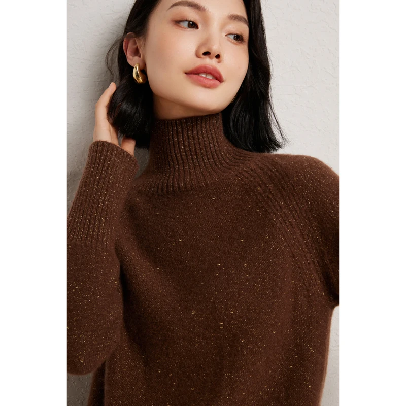 

Высокое качество, женский вязаный свитер из 100% кашемира, водолазка, пуловеры, осень-зима, плотная уютная женская одежда в золотой горошек, топы