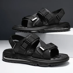 Men's Sandals 2023 Summer beach sandals mens Man's casual leather sandal open shoes for men fishing New fashion Sports Wear Air