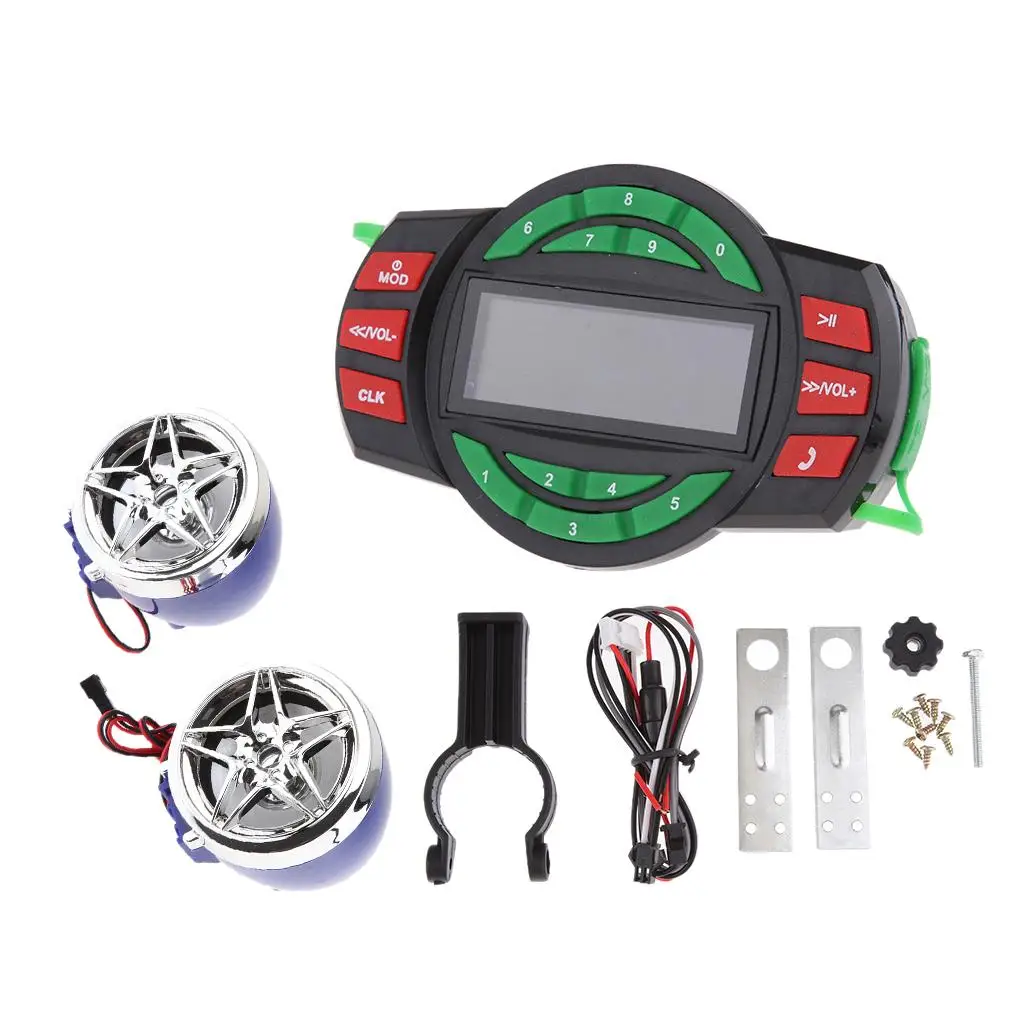 Motorcycle Bluetooth Amplifier Sound System Waterproof FM Radio Speakers Stereo with Mp3 Player Function for ATV