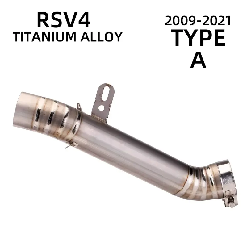 لأبريليا RSV4 2017 2018 2019 دراجة نارية الانزلاق على أنظمة العادم تعديل جودة سبائك التيتانيوم الأوسط وصلة الأنابيب