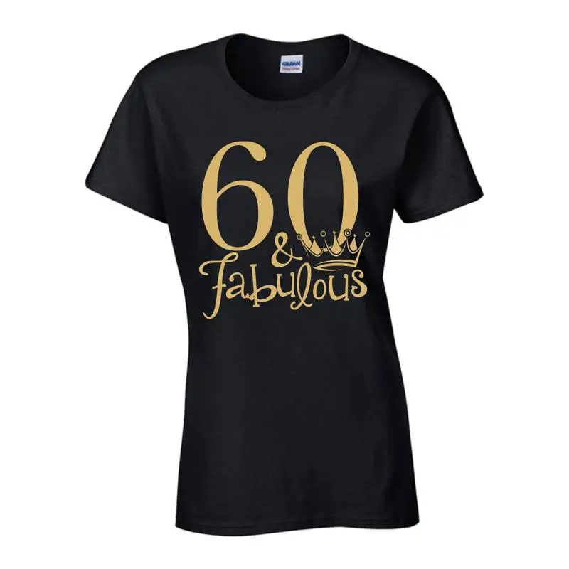 

60Th Birthday T Shirt Fabulous 60 Queen Crown Sixty Years Old Ladies Top