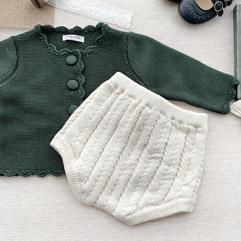 New Baby Kids Knitted Bloomer Shorts Kids Knitting PP Shorts Newborn Girls Clothes Tassels Shorts Cotton Knitting Design Vintage