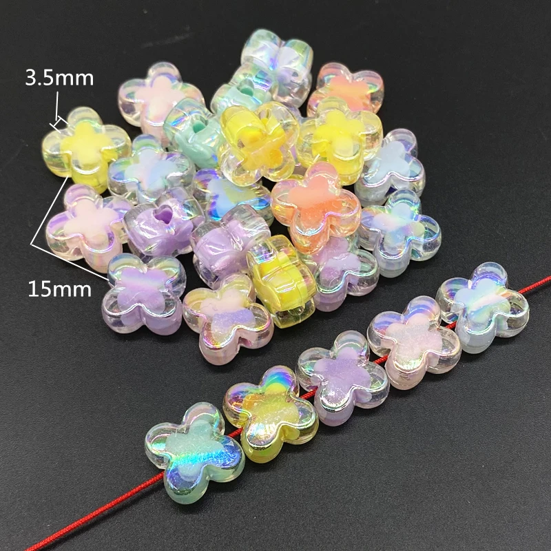 20 pcs AB Color Heart Acrylic Beads Star Shape Charms Bracelet Necklace For Jewelry Making DIY Accessories #ZZ04