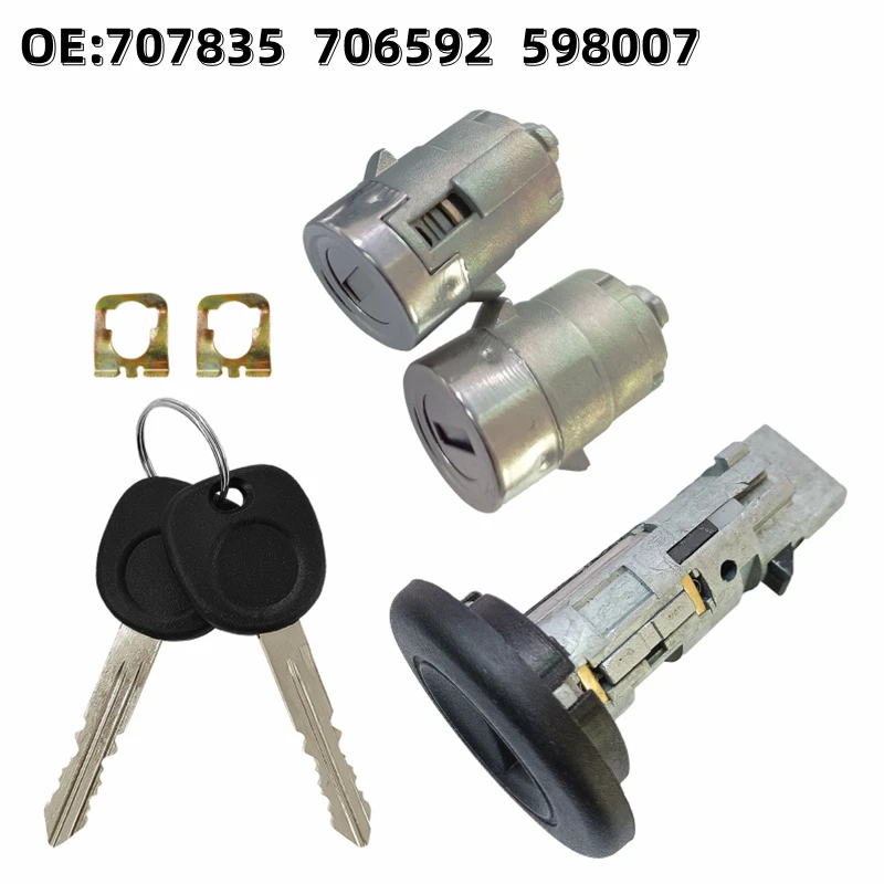 OE:707835 706592 598007 OEM Full Set Door Lock Cylinder For Chevrolet With 2Pcs Key Ignition Lock Left Right Door Lock Cylinder