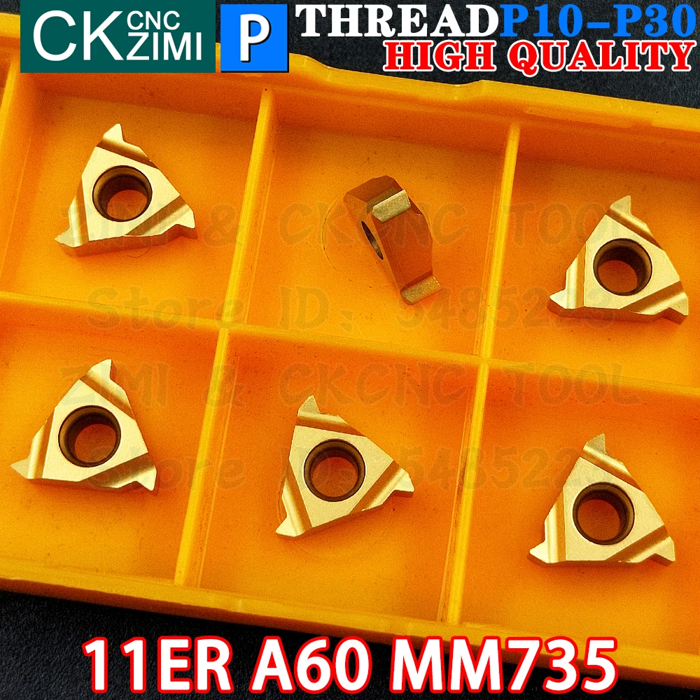11ER A60 MM735 0.5-1.5 insertos de carburo Izquierda derecha Insertos roscados de rosca externa interna Herramientas RT11.01W G60P MMT11ER AG60 A60 Herramientas de torneado de torno de metal CNC