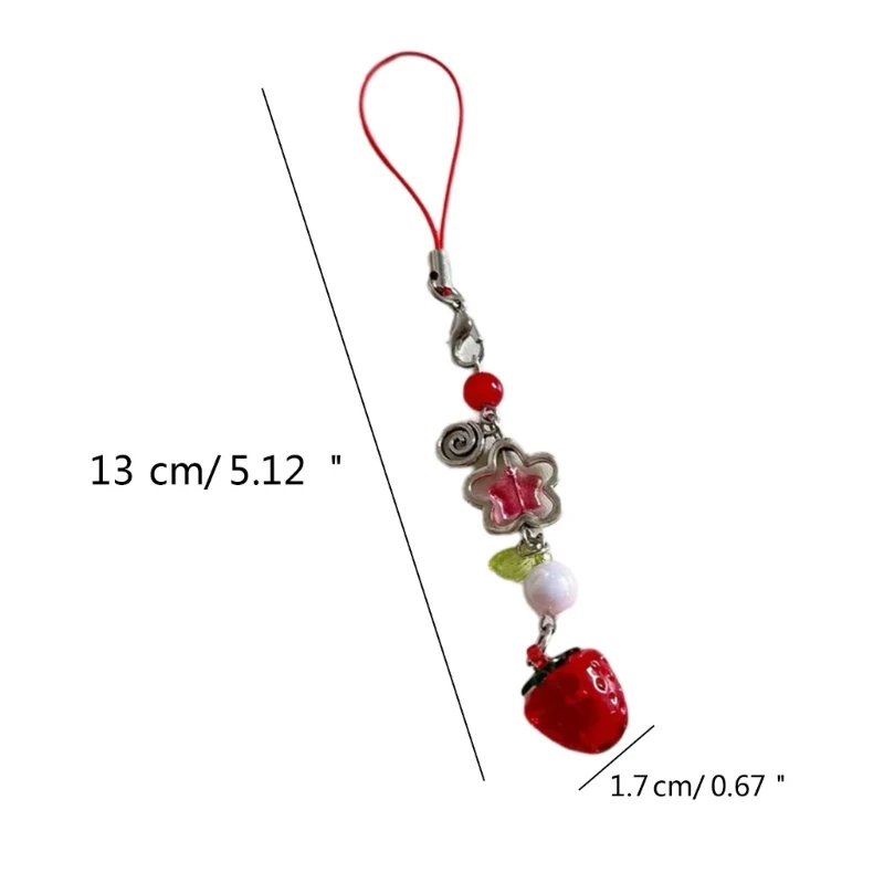 Lightweight Strawberry Bag Charm Delicate Keychain Charm Sweet Strawberry Phone Pendant Suitable for Various Occasions