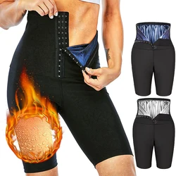 Pantalon de sauna amincissant à effet de sueur chaude, culotte d'entraînement taille haute, leggings d'entraînement courts, shorts de fitness