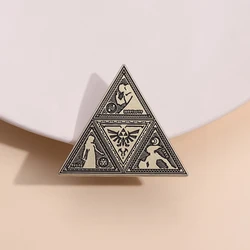 Creative Triangle Game Enamel Pins Retro Geometric Triangle Power Metal Badge Punk Brooch Jewelry Accessories Gifts For Friends