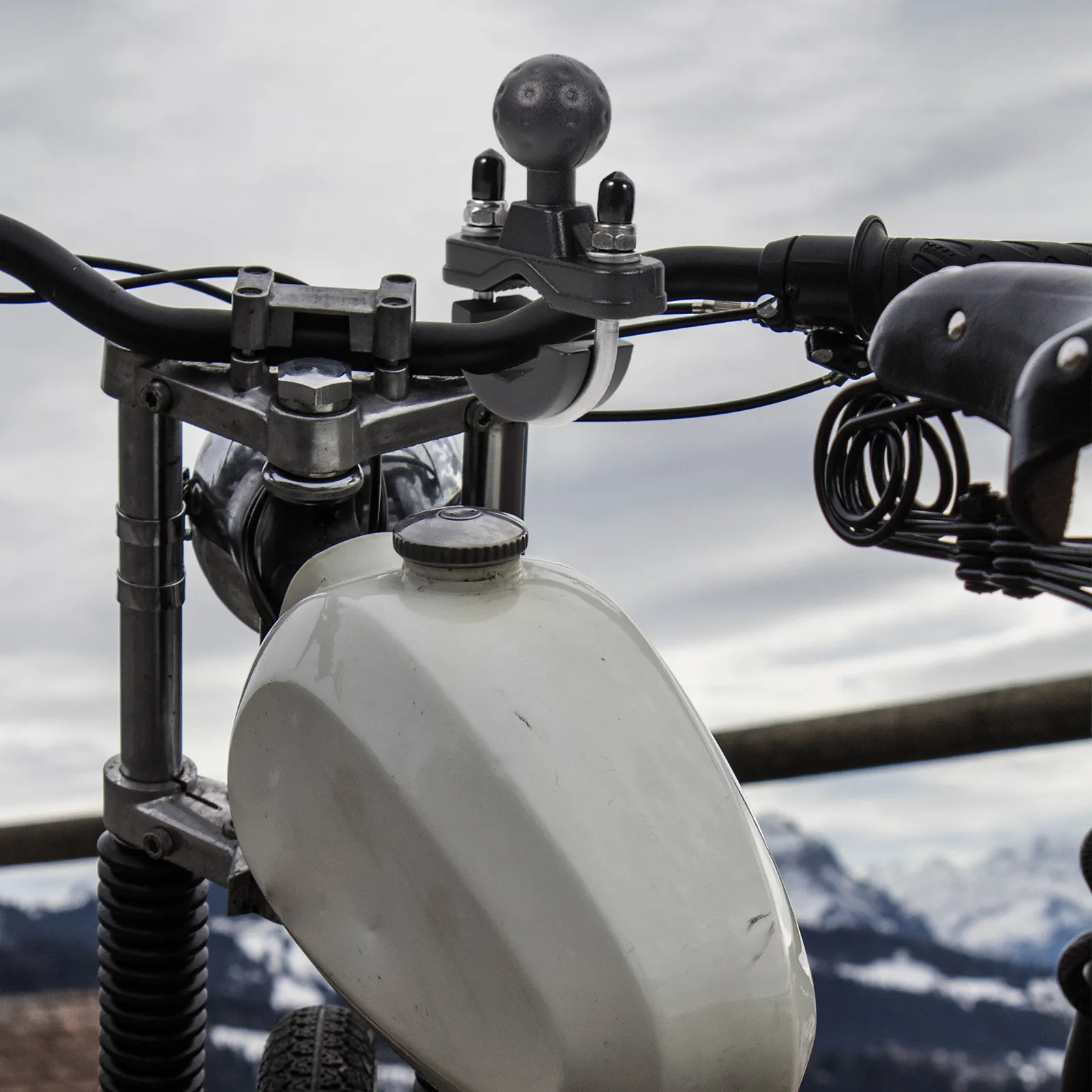 Motorcycle Phone Mount Handlebar Base for 7-15.6mm Tubes U-Bolt Mounting Bracket Ball Joint Compatible with RAM Accessories Bike