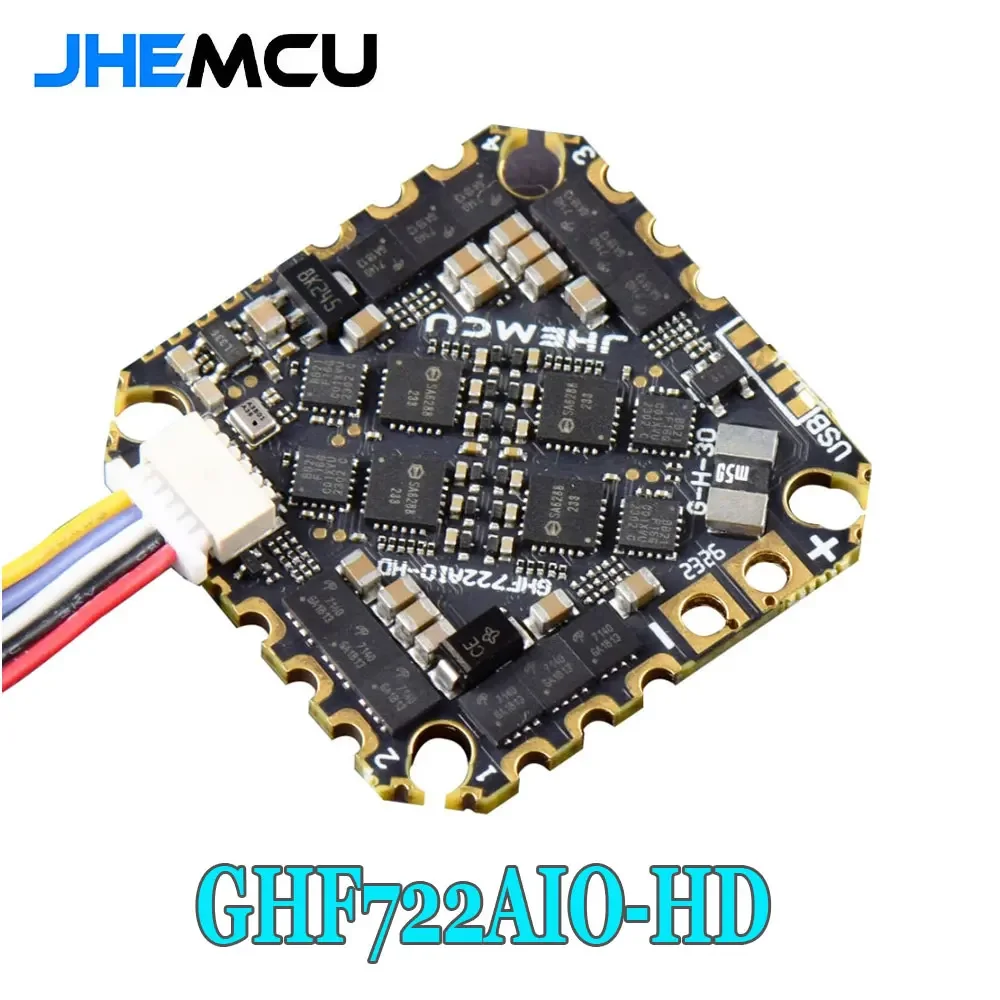 JHEMCU GHF722AIO-HD 40A AIO kontroler lotu F722 FC Baro OSD BlackBox 40A 4 in1 ESC 2-6S dla RC FPV Freestyle Cinewhoop Drone