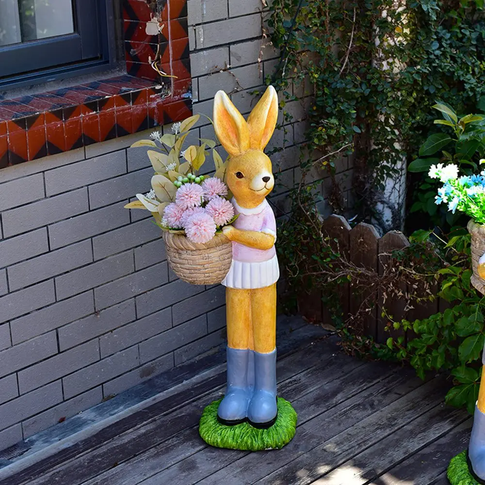 Cartoon Rabbit Flower Pot Ornament Garden Courtyard Outdoor Decoration sculpture decor courtyard landscape lights Party Home