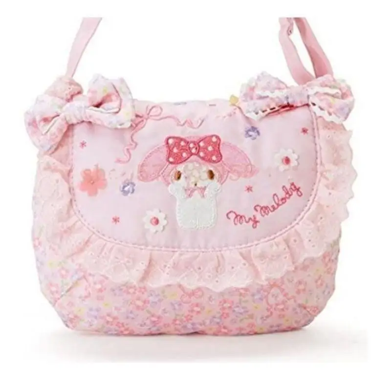 Newest Kawaii Japanese My Melody Sanrio Sweet and Cute Girl Heart One Shoulder Crossbody Bag Decorative Birthday Gift for Girl