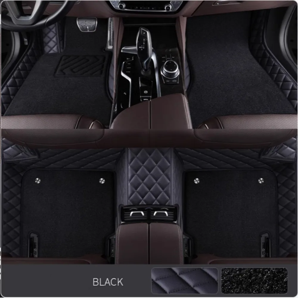طبقة مزدوجة لأودي A6 C5 1997-2005 سنوات السيارات المخصصة الحصير سيارة السجاد القدم Coche Voiture بطانات الأرضية