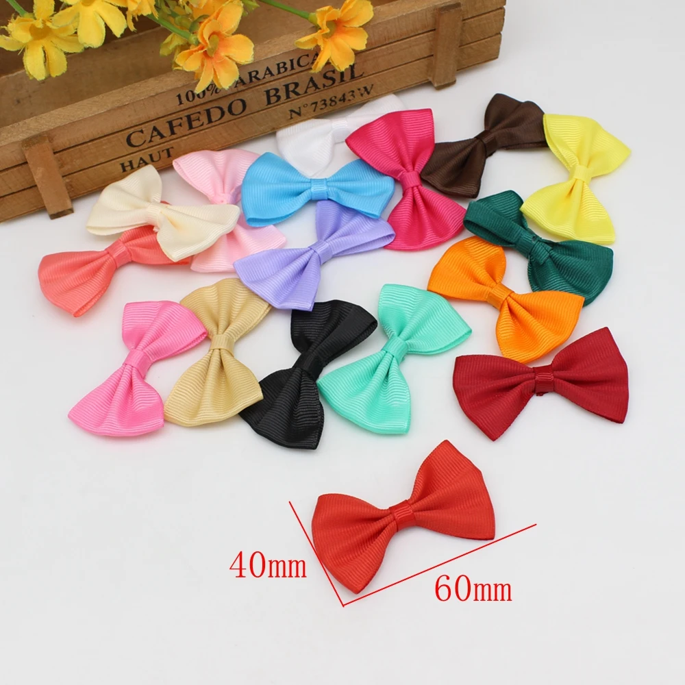 20 or 50pcs /lot 40-60mm Satin Ribbon Bows DIY Sewing Garment Wedding Decor Satin Ribbon Bows Decoration Bows