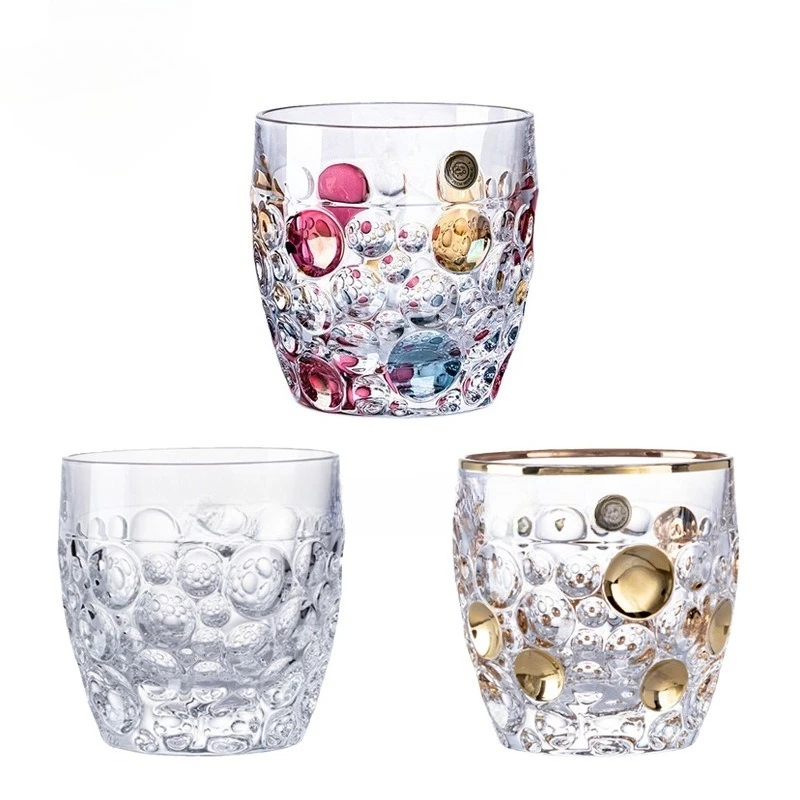 

Whiskey glass bottle, creative colorful water drop beads colorful foreign wine cup