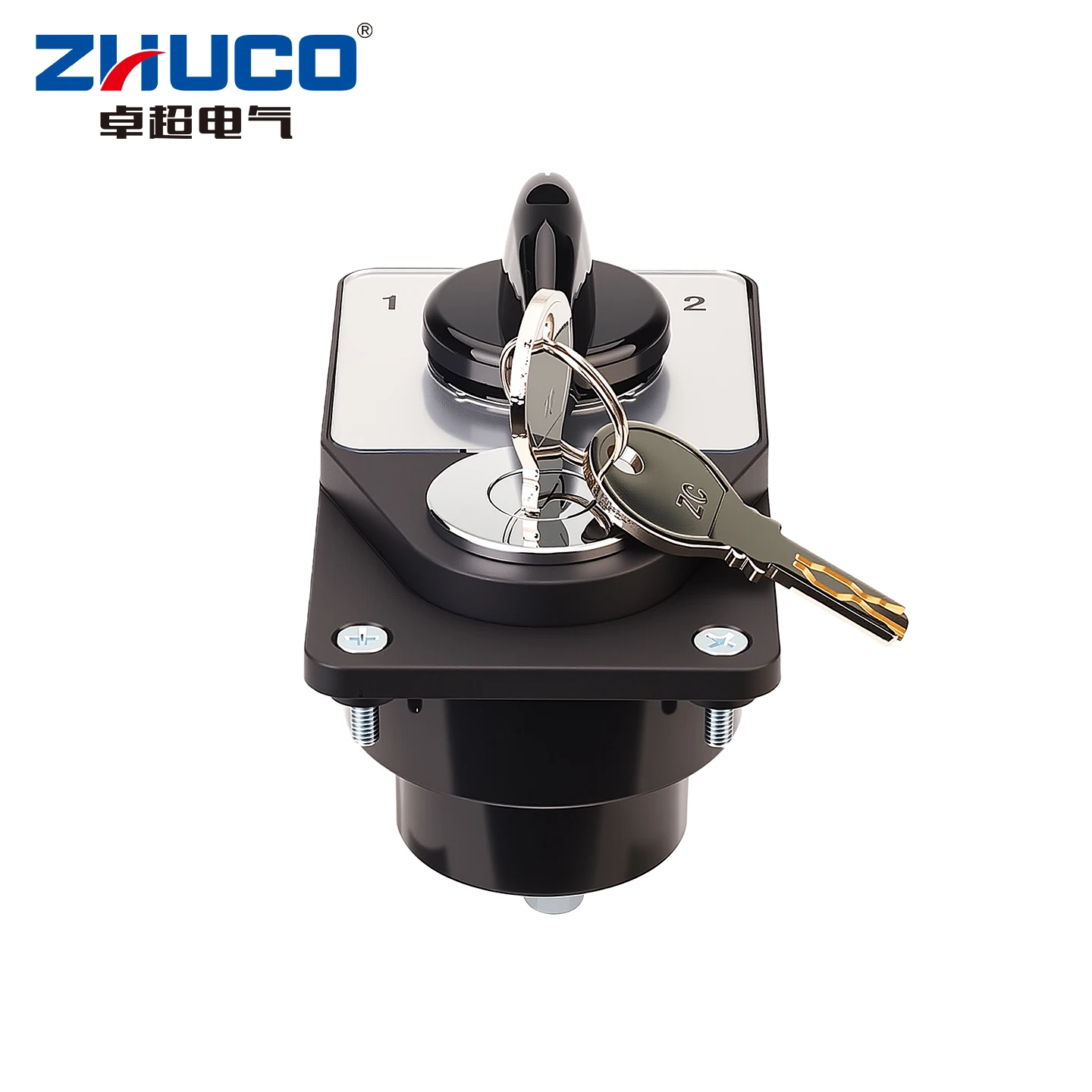 Zhuco 2/3 Position Selector Switch 20A 690V, 4-Terminal Universal Rotary Cam Selector with Locking Switch, Suitable for Distribution Cabinets, Machine Tools, Industrial Panels (Szw26A-20/Ys, on Off On, on Off, on on)