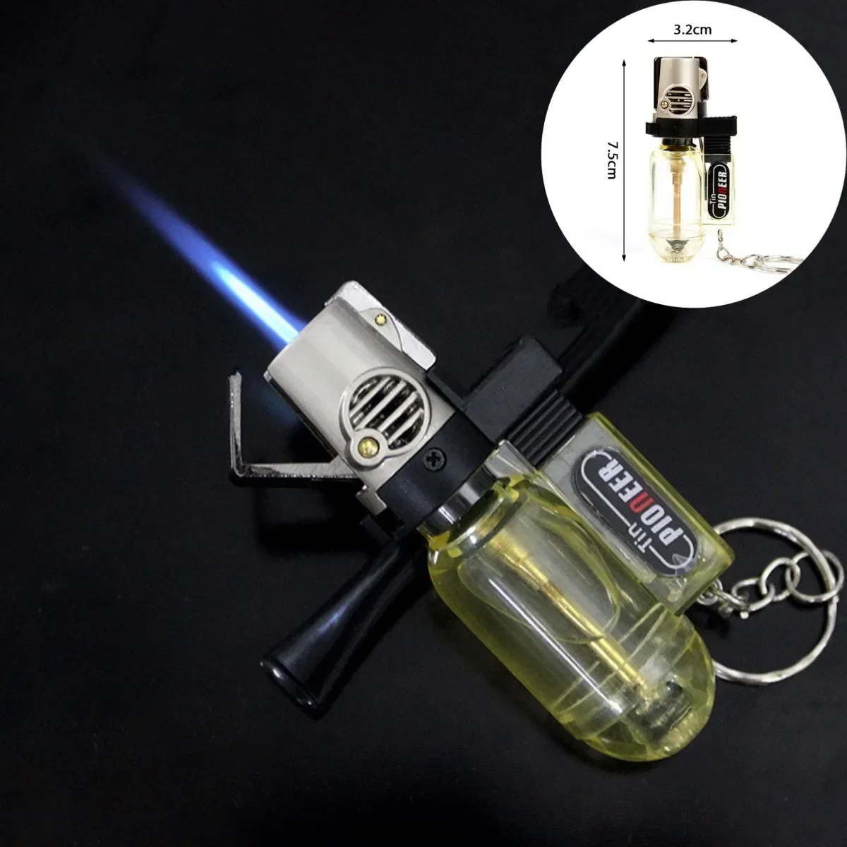 Windproof Jet Flame Butane Gas Lighter Barbecue Flame Ignition Tool Portable Kitchen Outdoor Survival Cigarette Accessories 1PC