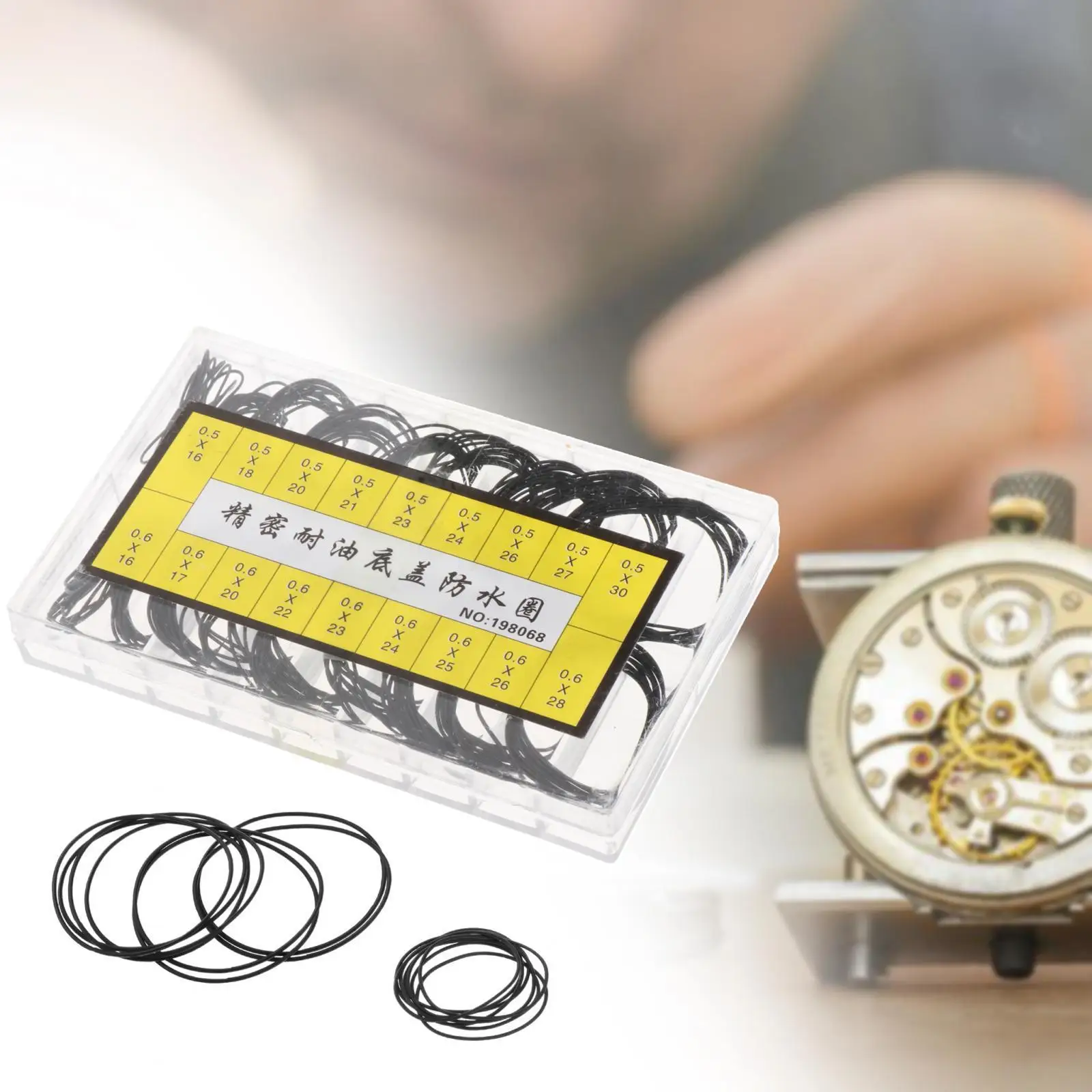 Rubber O Ring Seal Variety Kit Watch Parts Waterproof Spacer Washer for Watch Repair Maintenance