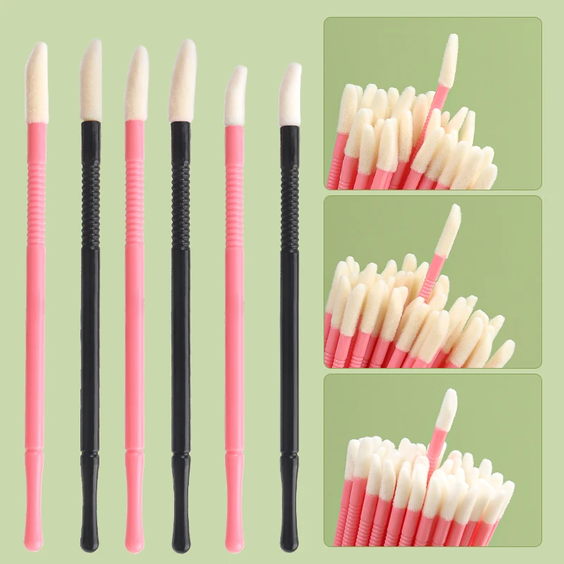 50 szt. Jednorazowe pędzelki do ust, pędzelki do makijażu, aplikatory do błyszczyków, szczoteczki do przedłużania rzęs, mikro-pędzelki kosmetyczne, narzędzie do pielęgnacji urody