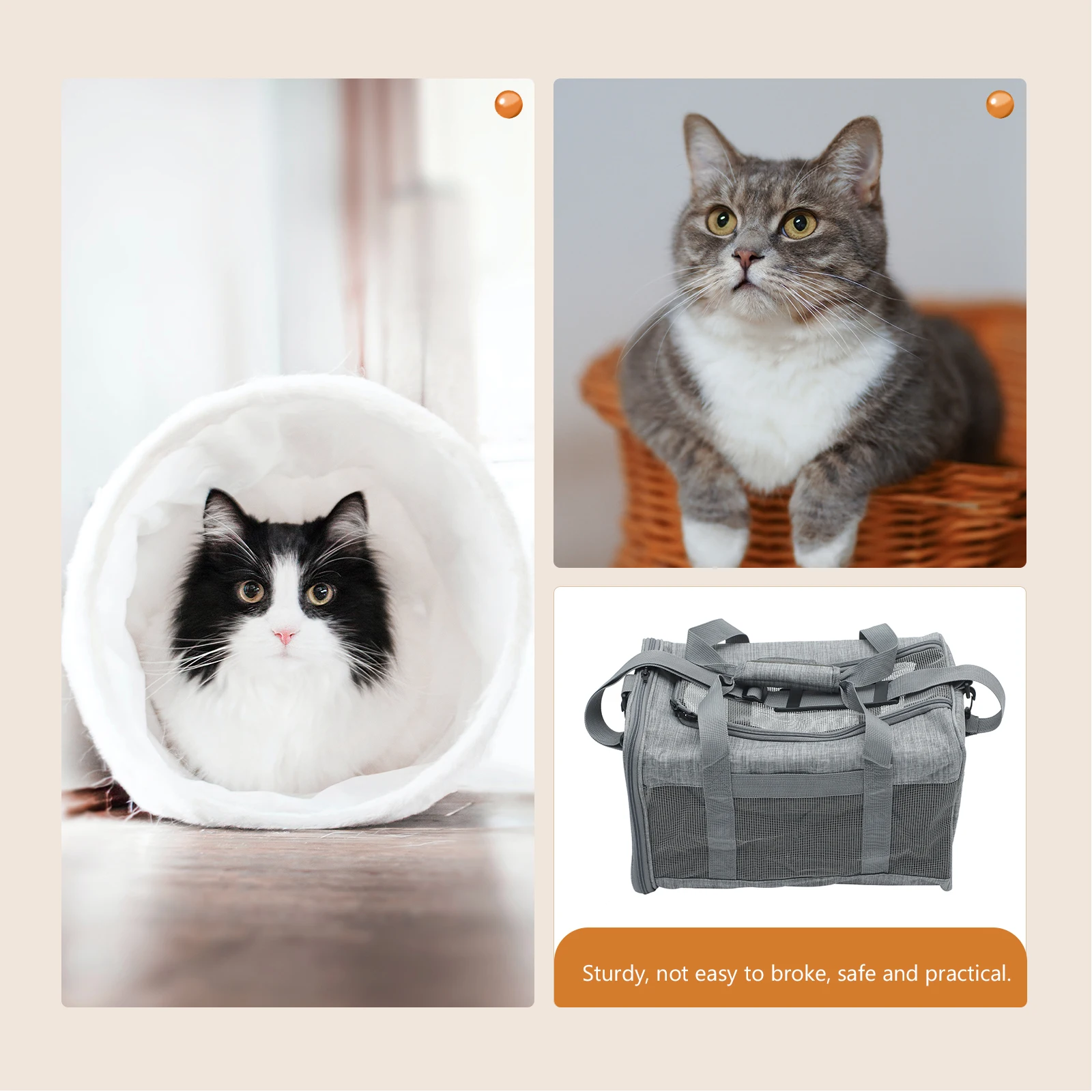 

Breathable Cat Carrier Bag Foldable Pet Travel Pouch Soft Sided Mesh Container for Small Pets Comfy Interior Portable for Daily