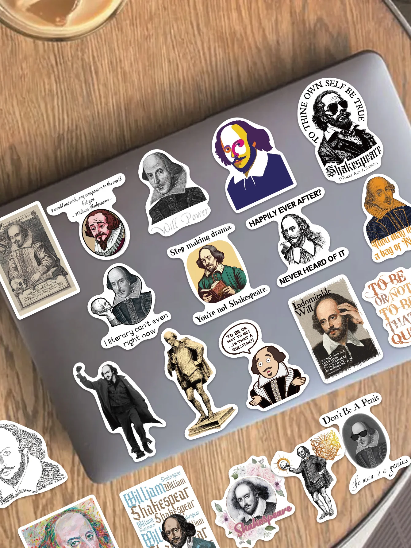 50PCS Retro Celebrity William shakesy Sticker Graffiti fai da te Snowboard Laptop bagagli auto frigo adesivo impermeabile