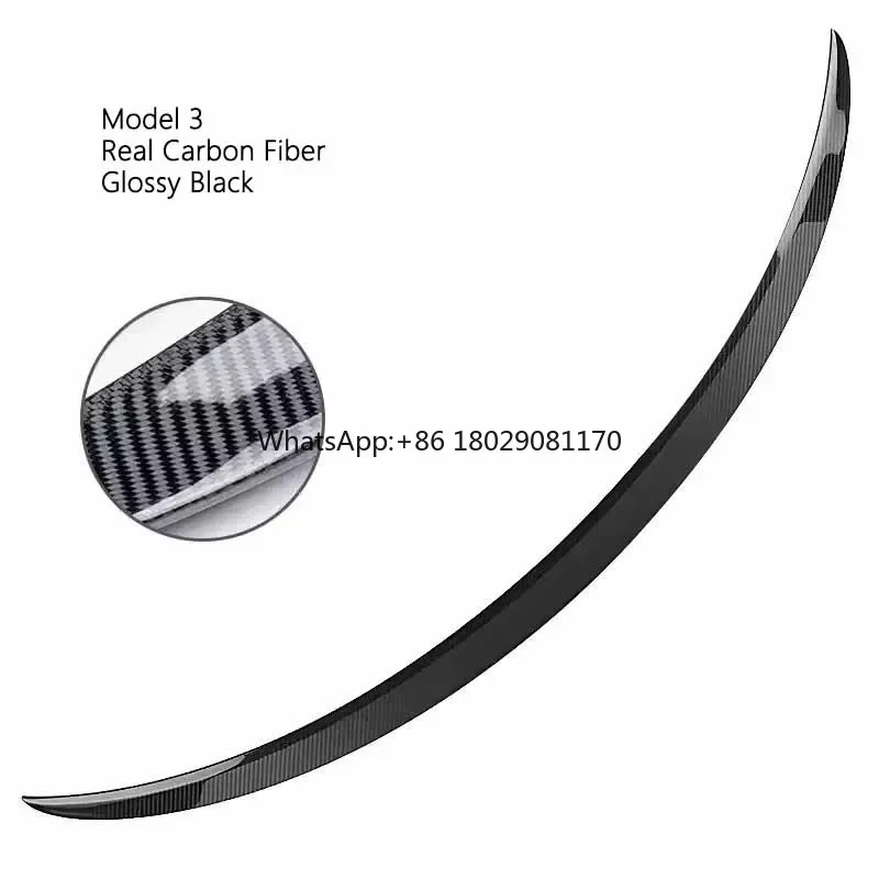 Exterior Carbon Fiber Rear Boot Wing Spoiler, Trunk Lip Tail Wing for Model Y 3