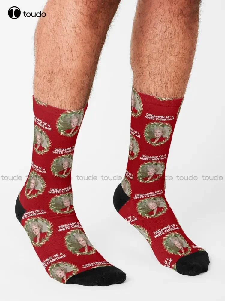 Dreaming Of A Betty White Christmas - Rose Nylund From The Golden Girls Socks He Office Socks 360° Digital Print Custom Gift