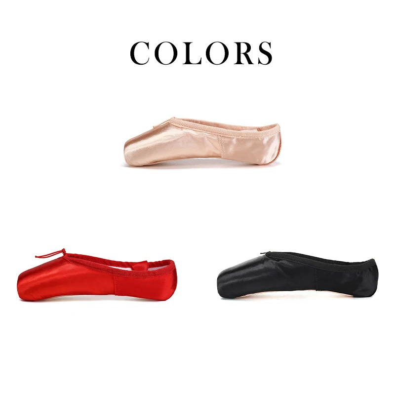 Filles ballerine Ballet Pointe chaussures femmes dames ballerine professionnelle chaussures avec rubans rose/rouge/noir classique chaussures de Ballet