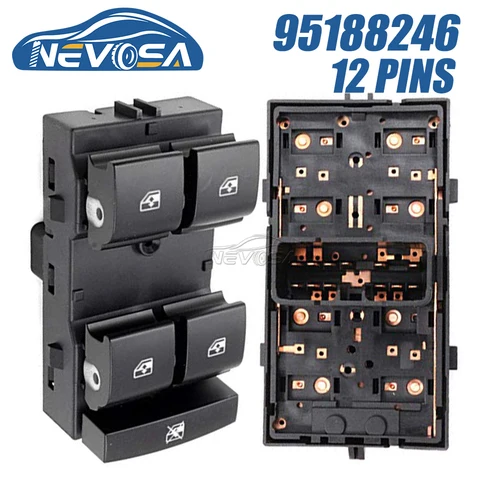 Imagen 2 del producto NEVOSA 95188246 95188248 95188249   Para Chevrolet Aveo Sonic Cobalt Tracker interruptor de bloqueo de ventana principal botón delantero derecho/trasero