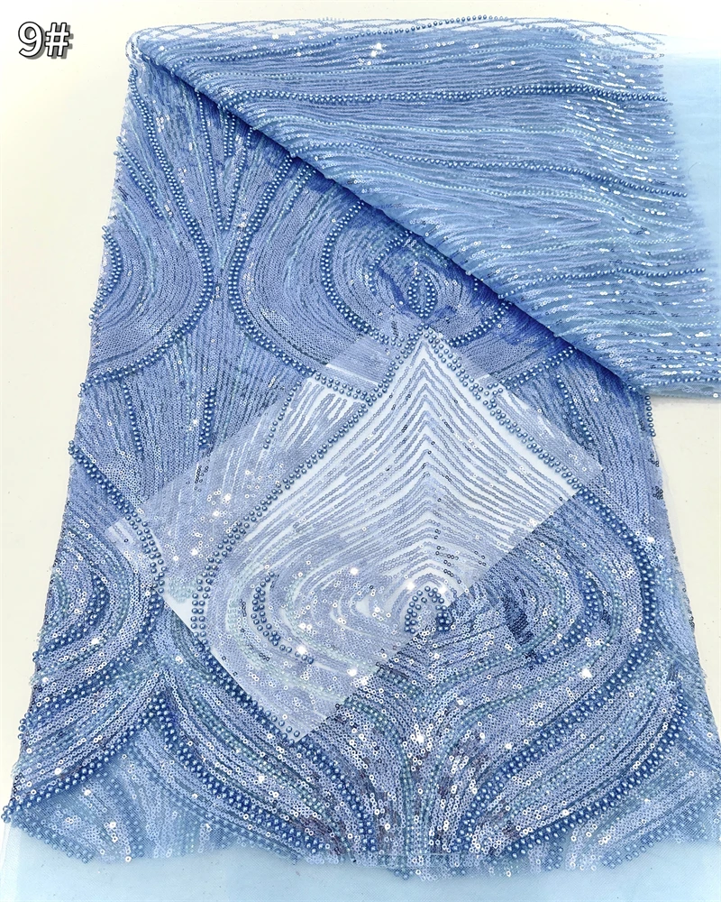 الأفريقي الفرنسي شبكة الدانتيل الخرز النسيج الفاخرة النيجيري صافي الدانتيل مع الترتر فساتين الزفاف للنساء جودة عالية 5 ياردة