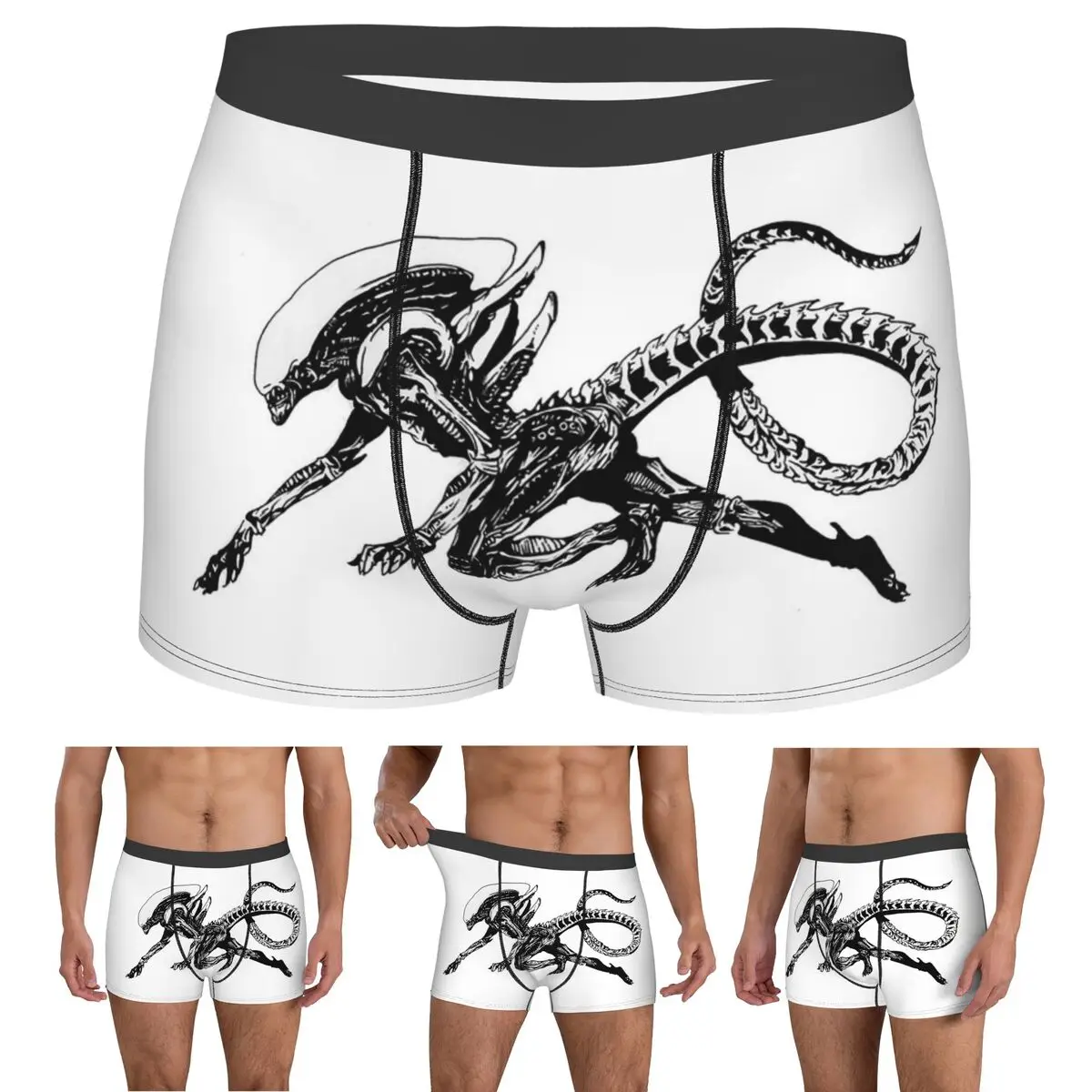 

Трусы-боксеры, шорты Xenomorph Alien Movie, мужские дышащие трусы для мужчин, подарки бойфренду