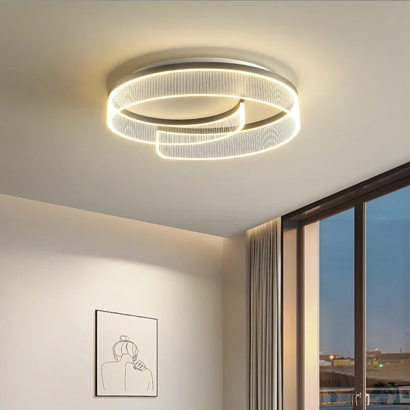 Round Led ceiling light creative acrylic ceiling light luxury Bedroom eye protection decorative lamps office ceiling lights