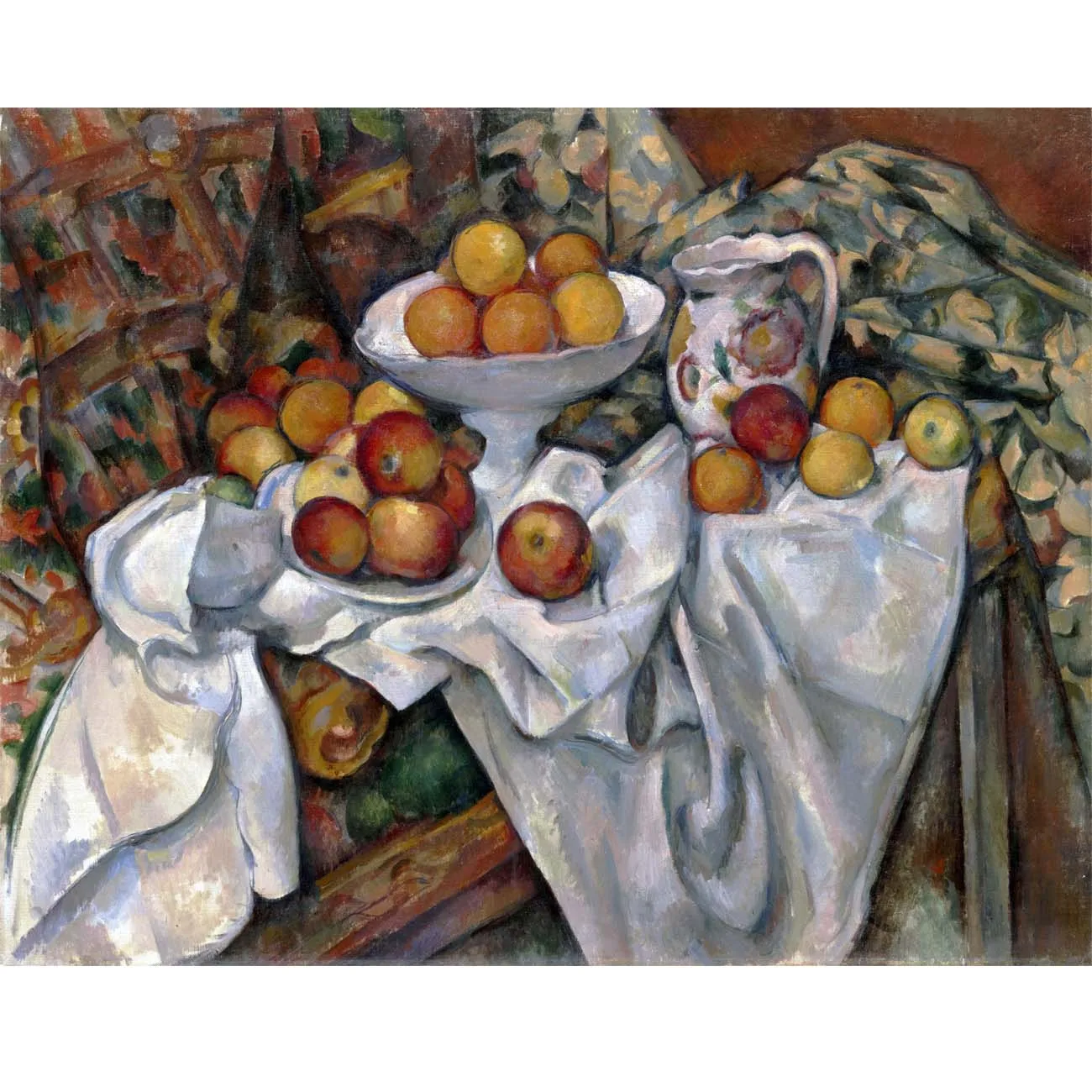 Hand painted still life oil painting Paul Cézanne oil painting reproduction Fruit oil painting for dining room Wall decor art