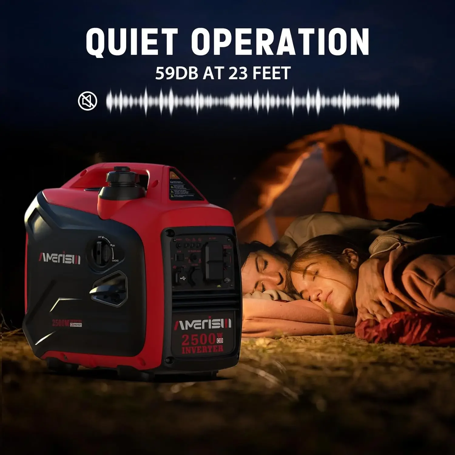 

[XMSJ-Limited Stock, Buy Now!]2500W Portable Inverter Generator With CO Sensor and Quiet Technology, Small Generator for Camping