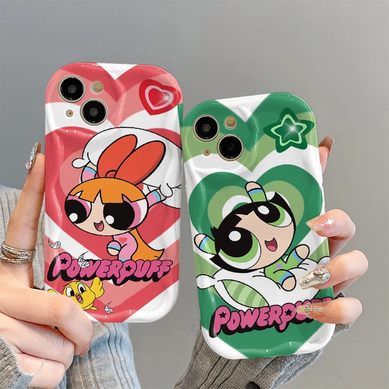 Cute Powerpuff Girls Soft Case for Xiaomi Mi 13 12 11i 5G Pro Lite POCO X5 5G X4 X3 GT NFC X2 F5 F4 F3 M4 M3 M2 Wavy Edge Cover