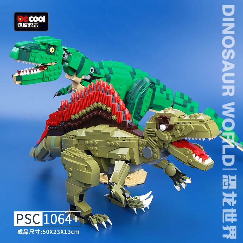 

Dinosaur Tyrannosaurus Rex Spinosaurus Building Blocks Decool 31026 838Pcs Puzzle Assembled Desktop Ornaments Children Kids Toys