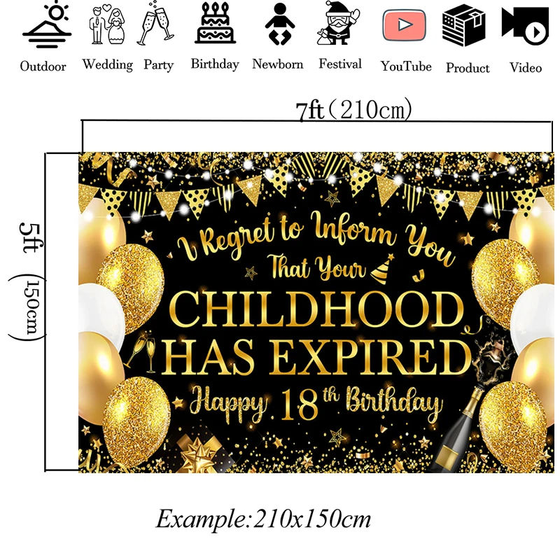 Mocsicka Black Gold Happy 18th - Photography Quotes Funny review and price