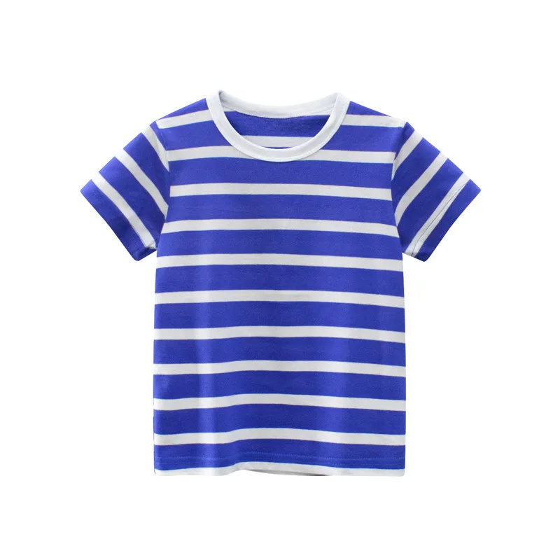 Jumping Meters 2-8T Baby Summer T Shirts Striped Hot Selling Short Sleeve Cartoon Toddler Tees Tops Boys Girls Clothing