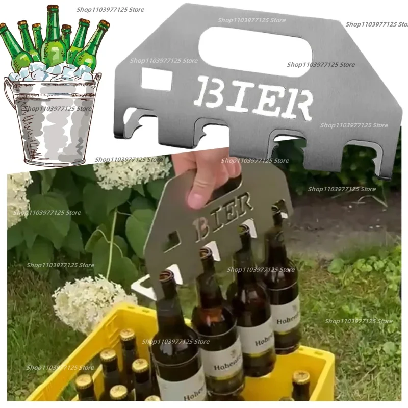 

Открывалка для пивных бутылок и подстаканник Одноразовая открывающаяся четыре бутылки пива Штопор Квадратная открывалка для пива и переноска Кухонный инструмент