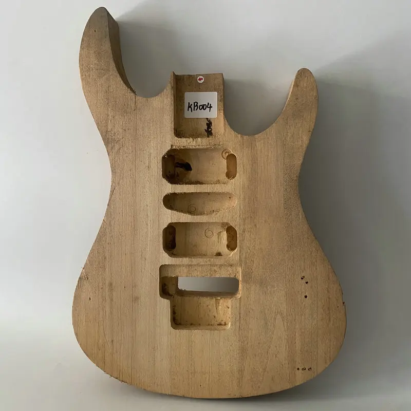 KB004 Floyd Rose Electric Guitar Body in Solid Wood HSH Pickups with Wrong Holes Making Sales Price Unfinished Version