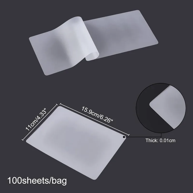 100 Sheets Clear Thermal Laminating Pouches 6.26×4.33\