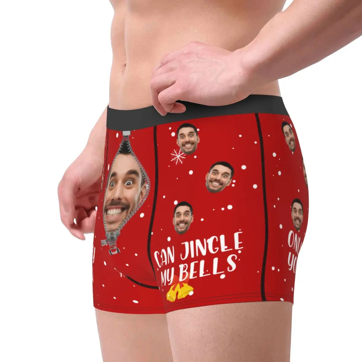 Christmas Gift Custom Face Personalized Photo Men Long Underwear Boxer Shorts Panties Printed Soft Underpants for Homme