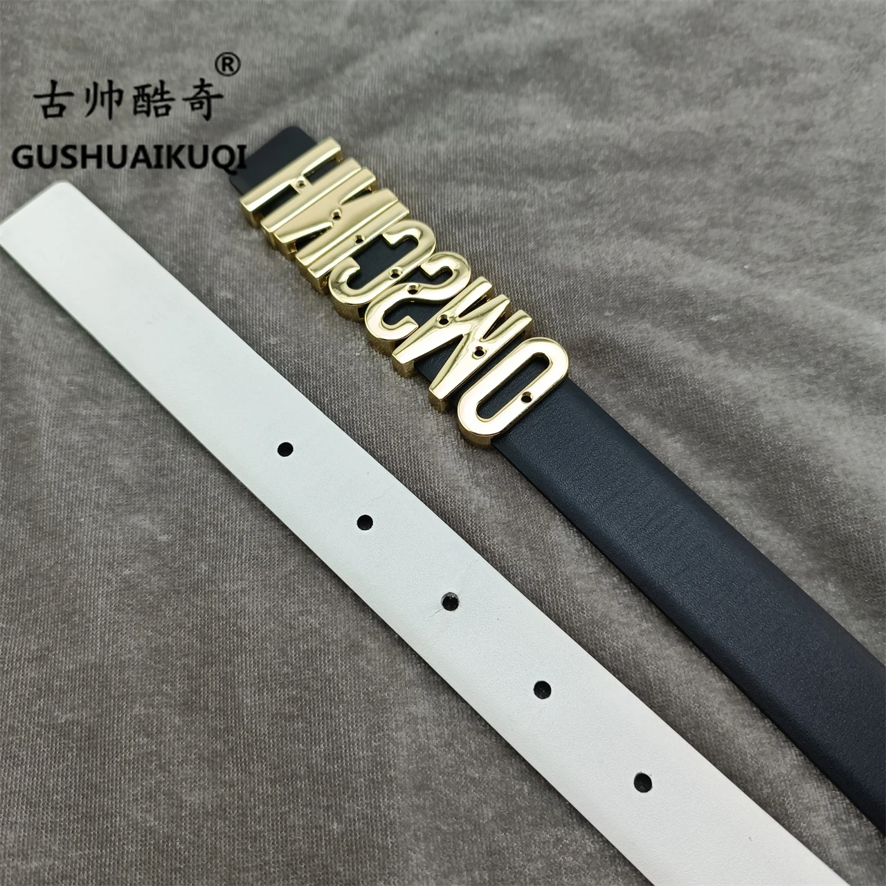 Classic DIY Trend Gushuai Fashion Belt Ladies Belt Men Couple Belt Double Sided Use 2.5cm Thin Belt Free Shipping Wholesale