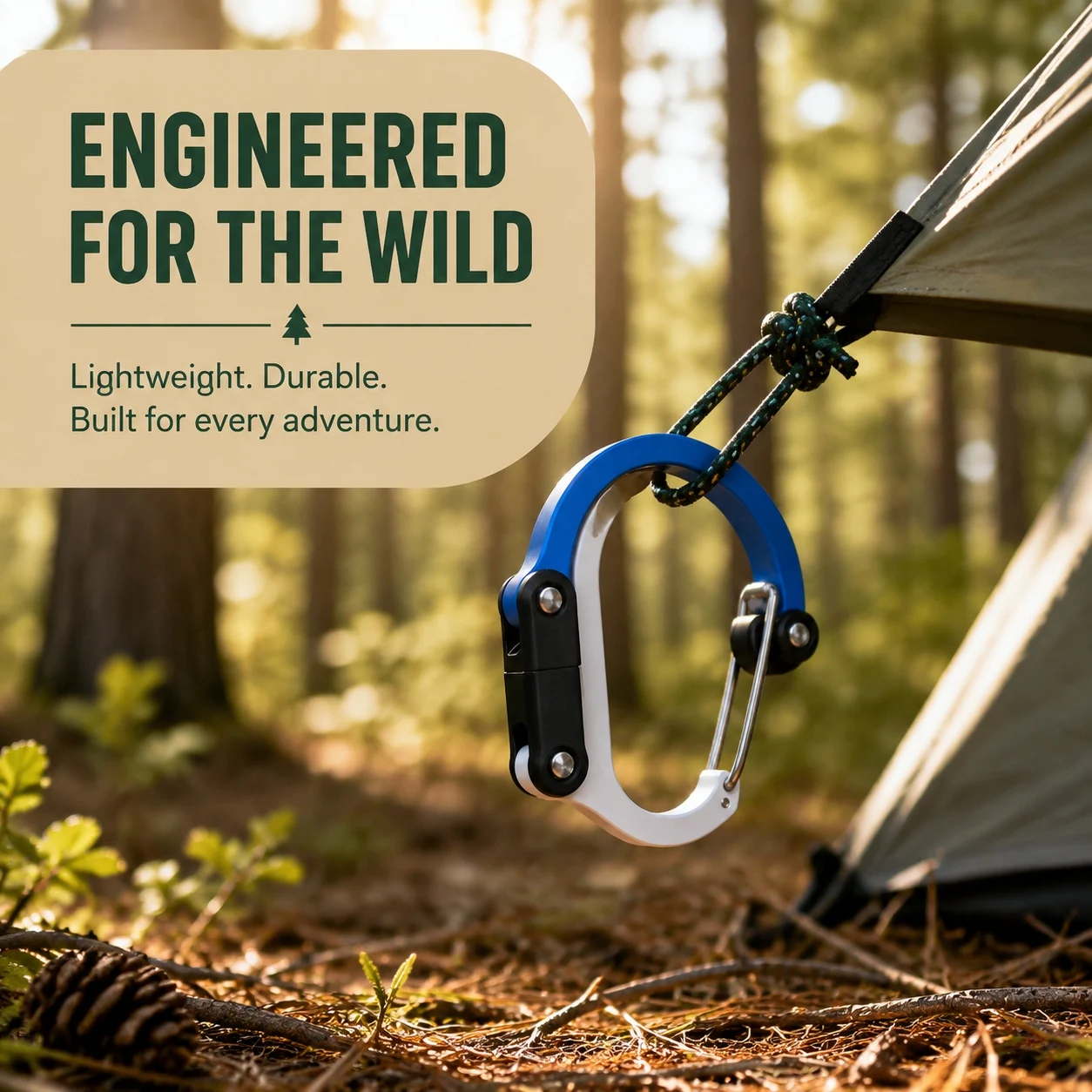 TRALOW Karabiner-Ausrüstungsclip und Haken zum Aufhängen von robusten Artikeln, Camping-Rucksäcken, Koffern, Kajaks, Fahrrädern im Freien – Detail 6