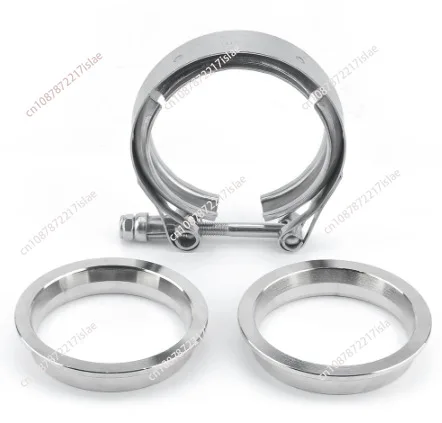 Stainless steel 304 flange clamp V-type American pipe clamp V-type clamp set for automobile exhaust pipe