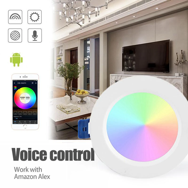 

Умная регулировка потолочного освещения Tuya Zigbee 2700-6500K, цветовая температура, синхронизация музыки Alexa Google Assistant SmartThings