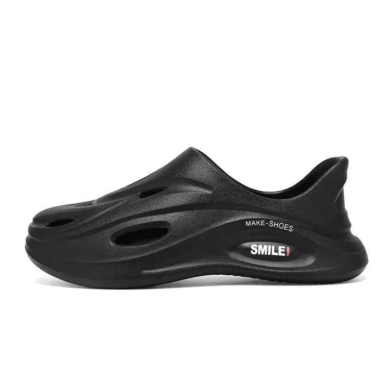 أسود شبشب رجالي أحذية موضة الصيف قباقيب مقاوم للماء حذاء رياضة الشاطئ الانزلاق على الشرائح عادية الراحة النعال قباقيب للرجال